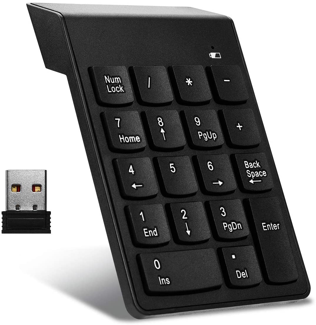 市場 テンキー 18キー テンキーボード USB ワイヤレス 数字キーボード レシーバー付き 2.4GHz