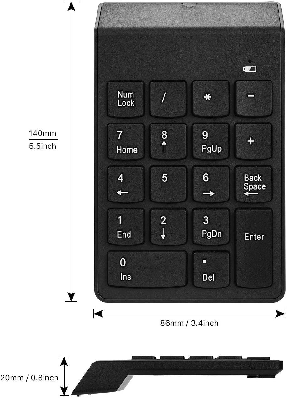 市場 テンキー 18キー テンキーボード USB ワイヤレス 数字キーボード レシーバー付き 2.4GHz