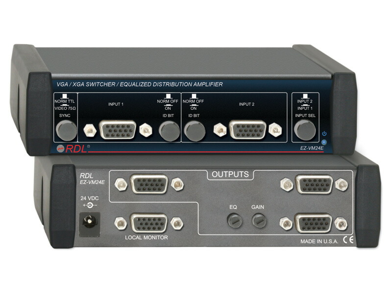 RDL　 EZ－VM24E　 VGA/XGAスイッチャ―／イコライザーディストリビューションアンプ　－２入力、４出力 【送料無料】