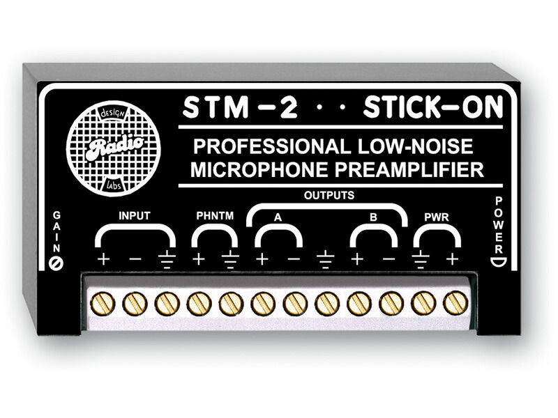 RDL STM-2 ゲイン調整可能なマイクプリアンプ　-35～65dBゲイン　STICK-ON®シリーズ 【送料無料】