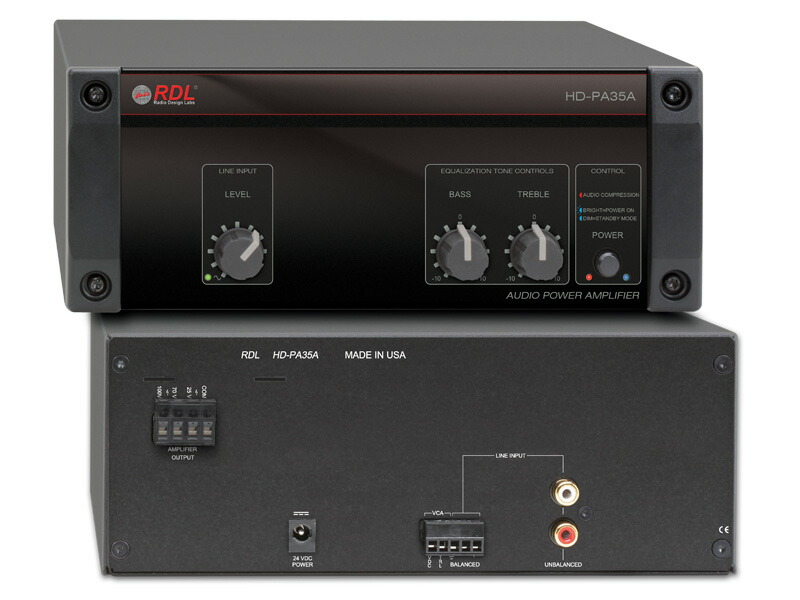 RDL HD-PA35A パワーサプライ付属 35Wミキサーアンプ - 定電圧出力 25V-70V-100V 【送料無料】