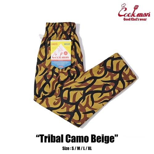 COOKMAN Chef Pants Tribal Camo Beige