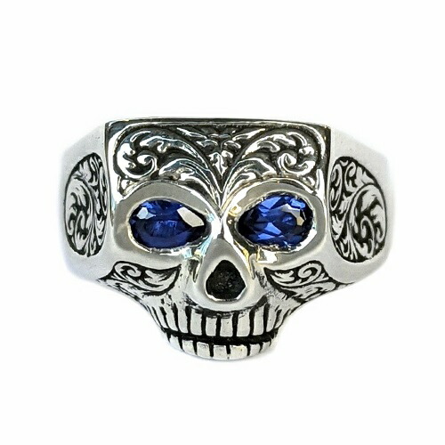 Flash Point JIM SKULL ENGRAVED-SE-SAPPHIRE- 指輪・リング-メンズジュエリー・アクセサリー-ジュエリー・アクセサリー