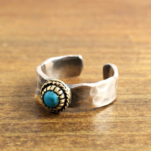 映画（LOVE SONG）スノーマン向井康二さん着用モデル細いバージョン・Atease TURQUOISE TATAKI PLATE RING S