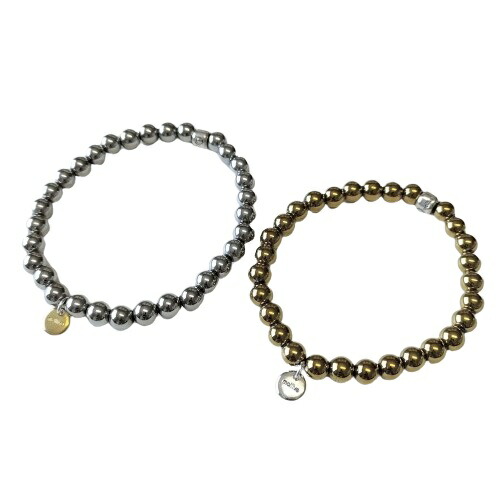 mollive HEMATITE ROUND BEADS BRACELETL