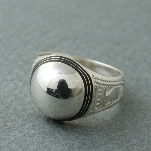 TUAREG SILVER JEWELRY ROUND COLLEGE RING|C-G