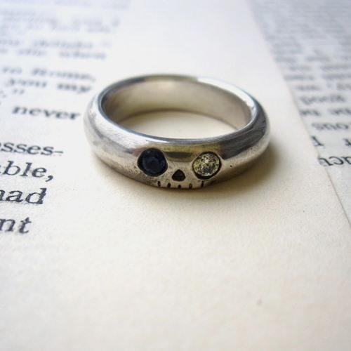 Vantique FUNNY SKULL RING/L BLUE\u0026CLEAR STONE