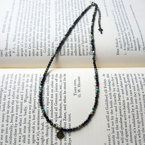 Vantique ONYX COIN-TAG NECKLACE