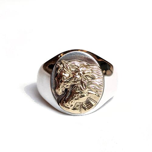 Peanuts＆Co. PHARAOHS HORSES RING OVAL SMALL/SILVER×K10