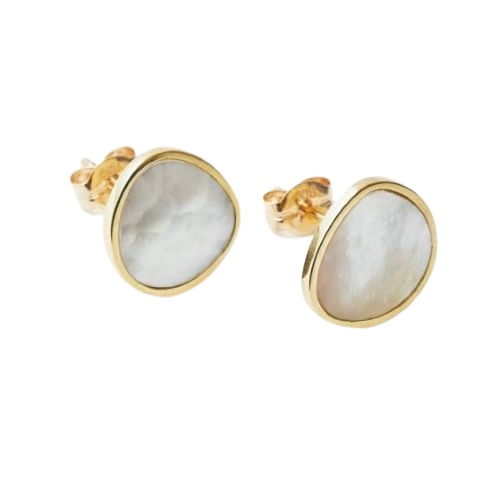 RESOL K10YG mother of pearl pierced earrings｜C-G