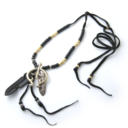 Rooster King \u0026 Co.×LYNCH SILVERSMITH FEATHER NECKLACE with NAJA CG LIMITED BK