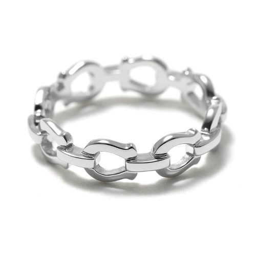 SYMPATHY OF SOUL Thin Horseshoe Link Ring - Silver画像