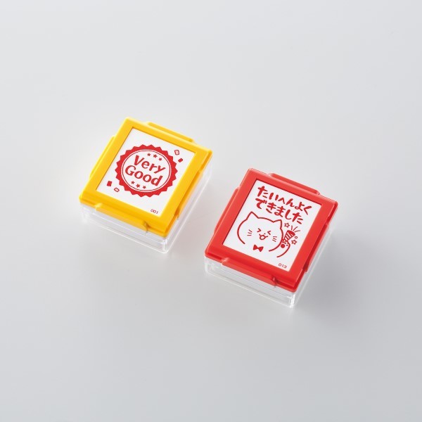 楽天市場 選べる4個セット 送料無料 シヤチハタ いいね スタンプくんgood Verygood Ok たいへんよくできました みました 学校 塾 先生 勉強 テスト ゴムケンのお手軽スタンプ