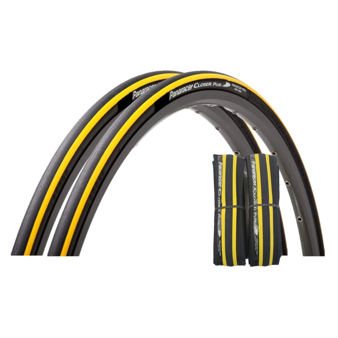 パナレーサー(Panaracer) クローザープラス 2本セット 700×25C クリンチャー 黒/黄ライン F725-CLSP-Y-2P