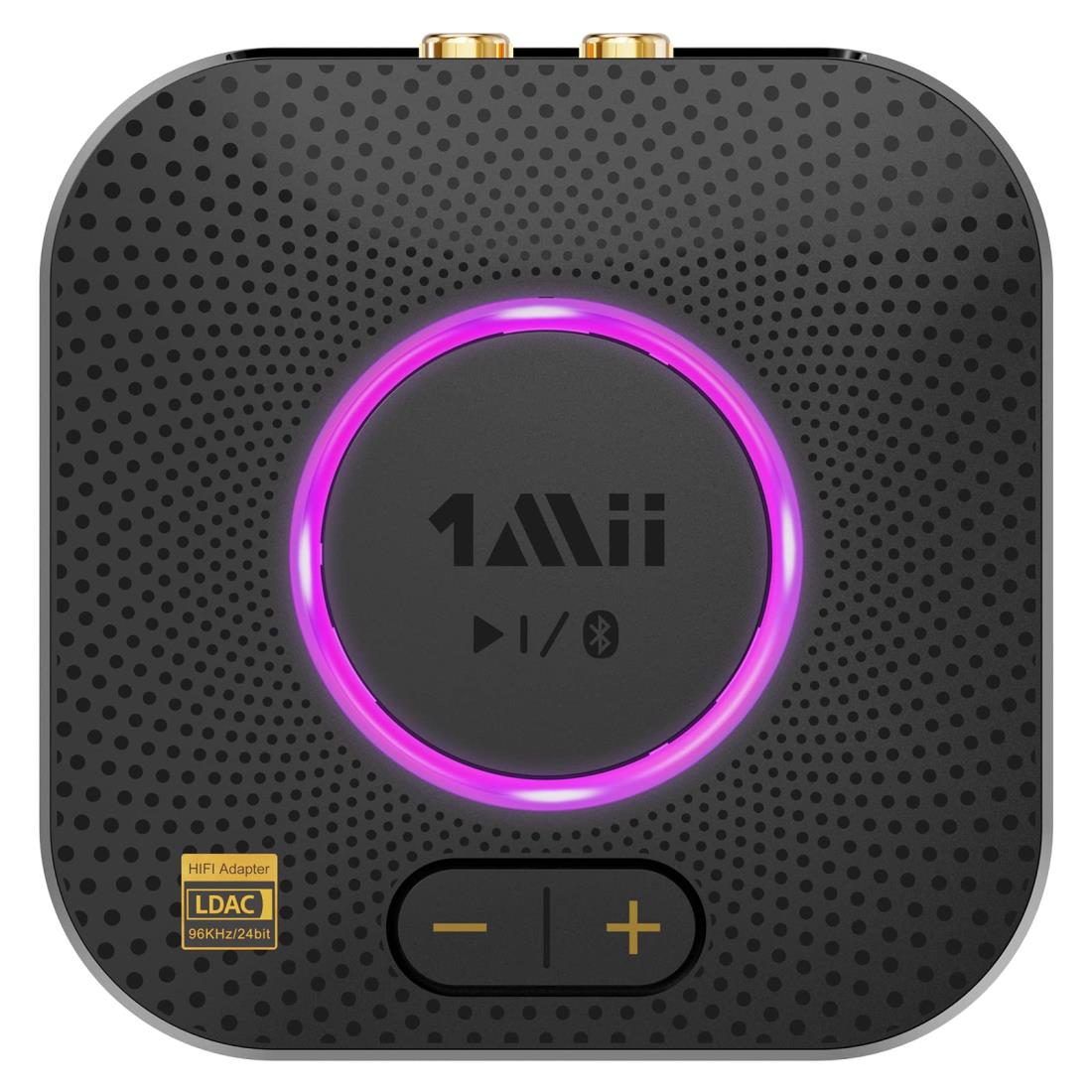 1Mii LDAC bluetooth 5.2 レシーバー オーディオ ブルートゥース 受信機 APTX HD aptx LL 低遅延 AAC RCA / 3.5mm AUX 対応 自動接続 音量調整付き 2台同時接続可能 充電不要 超長ワイヤレス受信距離（屋外：30m 屋内：15m） 電波法技適マーク取得済み B06S+