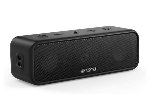Anker Soundcore 3 Bluetooth スピーカー/ IPX7 防水/チタニウムドライバー/デュアルパッシブラジエーター/BassUpテクノロジー/アプリ対応/イコライザー設定/USB-C接続/ 24時間連続再生/ PartyCast機能/お風呂で使用可能/プレゼントやギフトに最適/ブラック