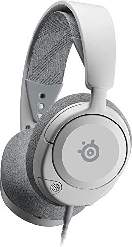 SteelSeries ゲーミングヘッドセット ヘッドホン Arctis Nova 1 軽量 有線 密閉型 PC PS5 PS4 Switch 対応 双方向マイク ノイズキャンセリング 空間オーディオ Hi-Fiサウンド 調整可能 61607 ホワイト｜Chack0605