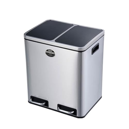 ダルトン(Dulton) 2 コンパートメント ビン 30L 15L×2列 定番中の定番を突き詰めたステンレス製ゴミ箱 ふた付き 大型 分別 高さ480mm 幅410mm 奥行360mm K855-1203-2|Chack0605