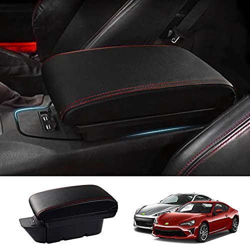 Auto Spec トヨタ 86 スバル BRZ 車用アームレスト コンソールボックス ZN6型 初代 右ハンドル専用 車内収納ボックス USB充電ポート付き 二層タイプ 多機能 大容量 車種専用設計 小物入れ 肘置き 収納アクセサリー 内装パーツ カスタムパーツ