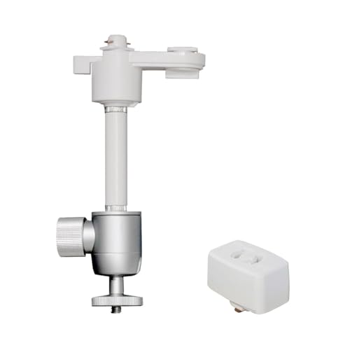 ダクトレール ライティングレール用プロジェクター天吊金具 ダブルロック ホワイト耐荷重3Kg プラグ付き 1/4インチネジ 自宅/オフィス/ 角度調節360&deg; 高さ2段階調整 モノセレクト｜Chack0605