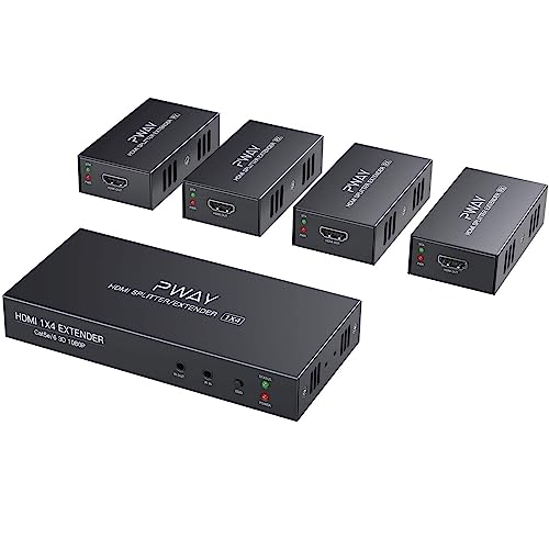 POC HDMIエクステンダー ローカルエリアネットワーク 3D分かちあう器 4最終生産物 引き延ばすなし60m釣りあい遷らす切れ間伝わらす HDMI スプリッター 取りひろげる機 送受信機仕掛ける 分かちあう4台 4画面 エクステンダー 1080@60サイクル PW-HT226P4-IR-JP