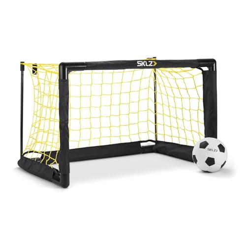 スキルズ(SKLZ) プロミニサッカーゴールセット ちびっ子用 折りたたみ能力のある 室内室外兼用 キッズサッカーネット 56×40×41珊 黒いこと/黄色