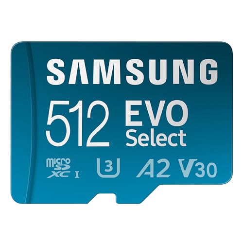 SAMSUNG EVO Select MicroSD記憶装置歌留多 + アダプタ 512GB microSDXC す早さ最大限度160MB/秒 UHS-I C10 U3 V10 A2 持ちはこぶ電話を掛ける 経口避妊薬 Nintendo Switch MB-ME512SA/AM用アップグレードストレージ