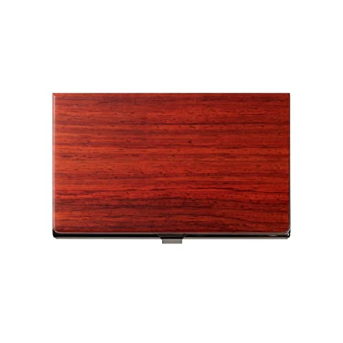 [+LUMBER] 「CARD CASE」重厚感のあるステンレス鋼原材料と銘木をあわせた木製名刺入れ・歌留多入れもの (カリン)