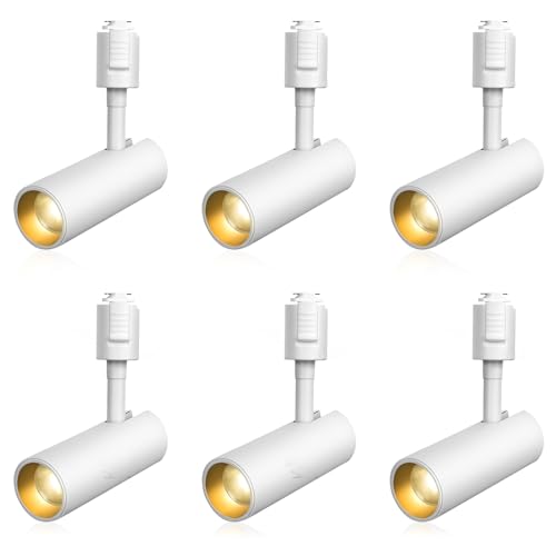 SPAHER ライティングレール用スポットライト LED ダクトレール 照明 100W相当 植物育成ライト 取付け簡単 角度調節可能 電球不要 照明器具 明るい おしゃれ 玄関 リビング キッチン インテリア 10W 1200LM ホワイト（電球色 6個セット）