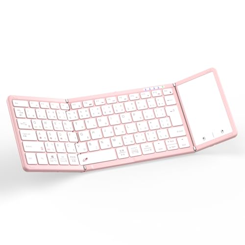 【最新型】Omikamo キーボード bluetooth 折り畳み式 ワイヤレス JIS標準日本語配列 ipad キーボード スマホ マルチペアリング タッチパッド付き iOS/Windows/Android/Mac/Google 無線 コンパクト 軽量 薄型 ipad mini パンタグラフ