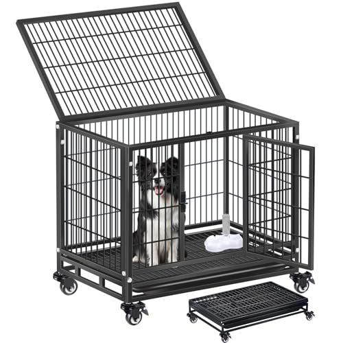Areden 犬の伏せ籠 犬 倶楽部 愛玩動物倶楽部 【生産品大きさ90X60X77コマーシャル・黒いこと】大屋根付き添い人 愛玩動物伏せ籠 キャスター付き添い人抽き出し式御盆 犬用 小型犬/中型犬/大型犬 折りたたみ能力のある 精神的な統合飾り気の無い 逃げ失せる押しとどめる 掃き出す飾り気の無い 移し替える助けになる 室内外兼用 御盆付き添い人