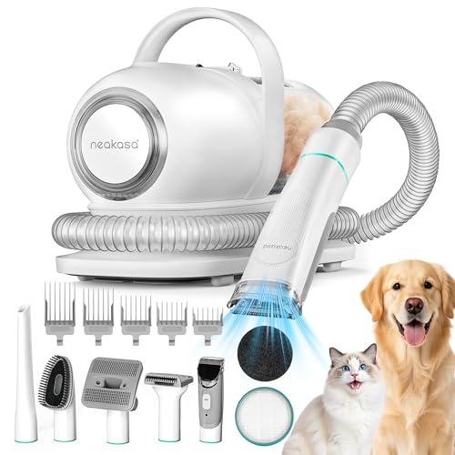 【毛はらいと掃き出す機一体型】Neakasa 愛玩動物用バリカン 犬 猫美容器 多役立つこと愛玩動物掃き出す機 ペットグルーミングセット 電動バリカン ヘアクリッパーや髪の毛毛はらいも含む 愛玩動物備品 愛玩動物の抜け毛打つ手 9000Pa吸いあげる力 \u0026 3座標軸合わせる PSE公証 P1 PRO