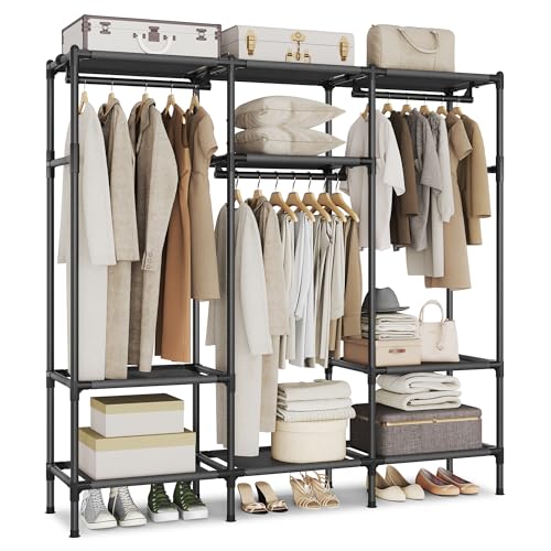 SONGMICS ハンガーラック 頑丈 大容量洋服かけ 耐荷重150kg 幅183cm 衣装収納 パイプハンガー 服かけスタンド 組立簡単 RDR211B01