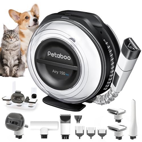 Petaboo コードレス犬 猫の毛バリカン掃き出す機 【7 インチ1 13000Pa 40dB静音 2.2L大電気容量】ペットグルーミング 3座標軸合わせる 多役立つこと抜け毛を 豪然たる自動小銃吸犬猫美容器 附?電動バリカン 毛はらいなど 換毛期打つ手