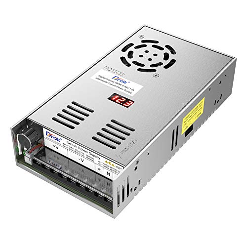 DROK スイッチングワット数 AC-DC変換器 インプットAC110/220V 480W (0-48V 10A 変数) 釣り合い化直流最終生産物 過厄介なもの防御すること・放熱愛読者付き添い人