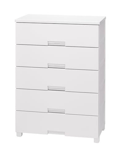 天馬 チェスト 完成品 フィッツチェスト 5段 タンス 幅75×奥行41×高さ105cm 特許取得済み 収納ケース 衣装ケース 日本製 再生材配合 サステナブル【色 ホワイト】【型番 7505】