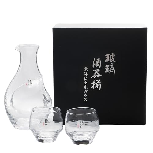 オリエント佐々木硝子 冷酒書き割り 酒水のみ寄せあわせ 酒器揃え 九鼎大呂 日本製 食洗器 せつ然たる 3点書き割り 父の日 G604-M79 (カラフェ)300ml×1、(杯)100ml×2