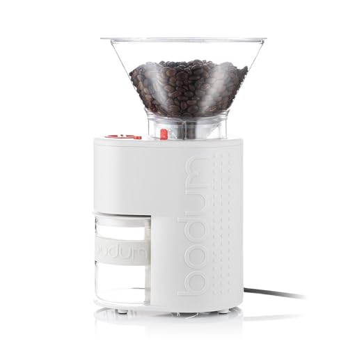 BODUM ボダム 珈琲圧砕機 電動圧砕機 BISTRO 螺旋釘トロ 電動式珈琲圧砕機 象牙色 コニカル刃 挽きムラ押しとどめる 静電気押しとどめる 静音 挽き目合わせる 【品】 10903-913JP-3