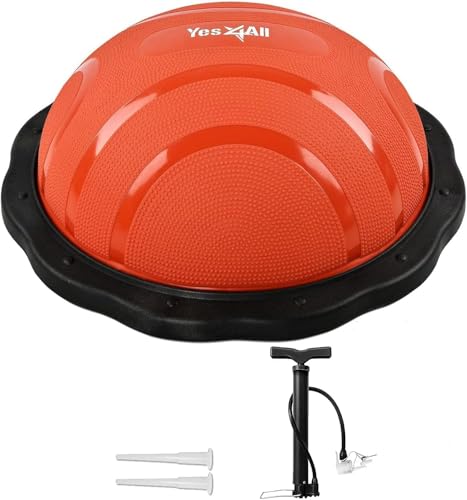 イエスフォーオール(Yes4All) ハーフボールバランストレーナー 赤いこと/黒いこと 運動すること用 スタビリティボール 老人ホーム体育館/フルボディワークアウト 【日本インポート品】