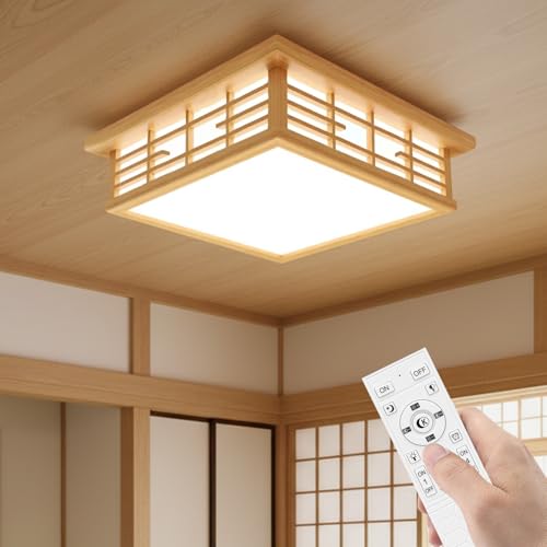 LED 最高限度点火装置 和風 和室 4~6畳 生まれながら木製 遠隔操作付き添い人 ledシャンデリヤ点火装置 24W 無座標軸調光調色 常夜灯流行り物 タイマー役立つこと 記憶装置役立つこと かかわり合い 上昇限度点火装置物の具 臥し所 御茶の間点火装置 室内装飾 省エネ 工事不必要 飾り気の無い初っ切り PSE公証済み 真四角(35コマーシャル