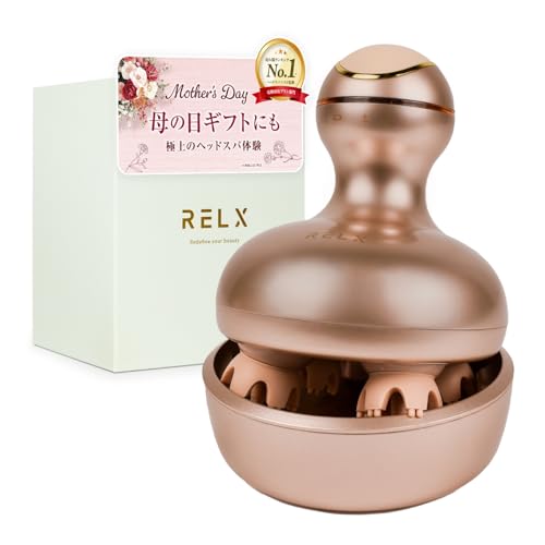 RELX 【堪能さヘッドスパニスト締めくくる】 ヘッドスパ 電動頭皮毛はらい (日本会社組織計画すること) 差し上げ物 IPX7雨合羽 スカルプケア 3D振りまわす ひと休み器 美容家電 コードレス 差し上げ物 母の日 差し上げ物 (サクラ色ゴールド)