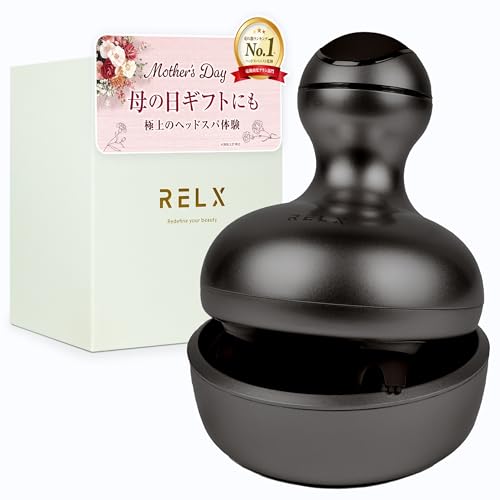 RELX  ヘッドスパ 電動頭皮毛はらい (日本会社組織計画すること) IPX7雨合羽 スカルプケア 3D振りまわす ひと休み器 美容家電 コードレス 母の日 差し上げ物 差し上げ物 (空白文字黒いこと)