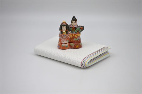 紙釜敷 檀紙 五色 山崎吉左衛門作（かざり付ける箱）※香合別売り