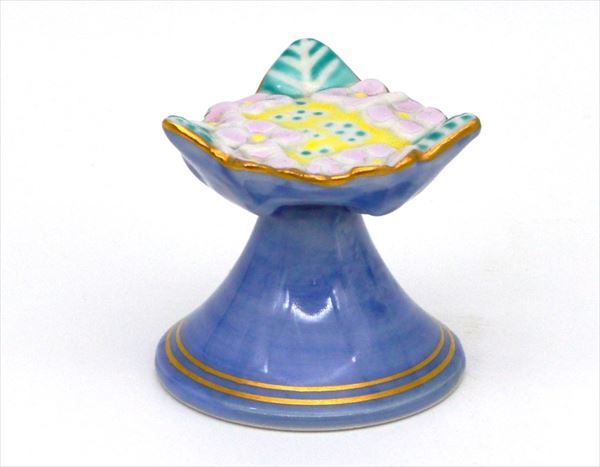 【茶道具/蓋置/futaoki/lid rest】蓋置 額紫陽花 高野昭阿弥作（木箱）