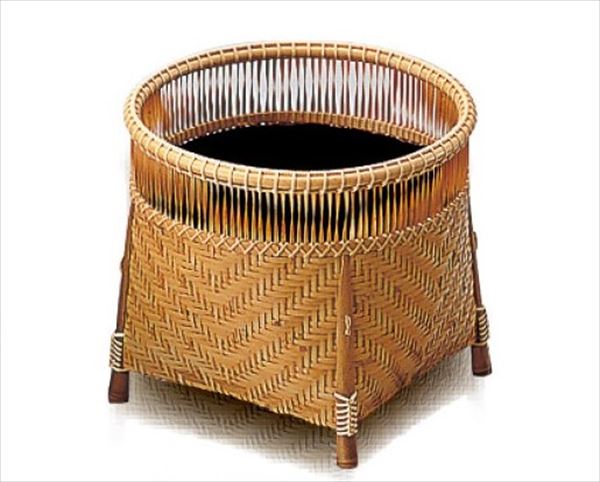 【茶道具/炭斗】清風篭炭斗 淡々斎好写 和田菁竺作（桐箱）