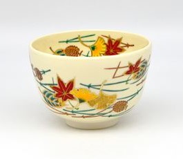 茶碗 仁清 吹寄 （桐箱） 抹茶茶碗-茶道具・湯呑・急須-コーヒー・お茶用品