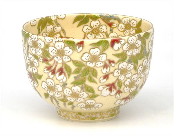 茶碗 仁清 桜花 清閑寺窯（桐箱）