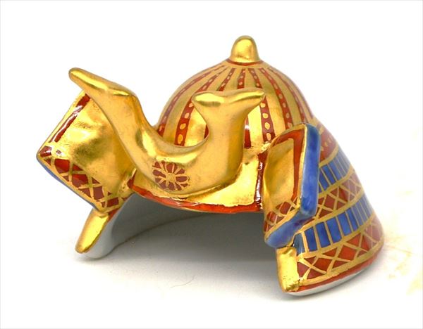 蓋置　金襴手　兜　高野昭阿弥作（木箱）｜茶道具商　左座園
