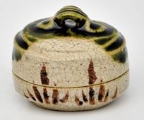 茶道具 弥七田織部 菓子鉢 菓子器 川本了生 共箱 陶芸 美濃焼 皿 茶席