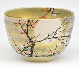 茶碗　御本　月に紅白梅　山岡善高作（桐箱）｜茶道具商　左座園 16,790円